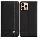 PUDINI® Flip Cover for Apple iPhone 13 PRO Case PU Leather Auto Magnet Pouch Closure - Black