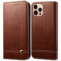 PUDINI® Flip Cover for Apple iPhone 14 Pro MAX Case PU Leather Auto Magnet Pouch Closure - Brown