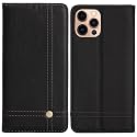 PUDINI® Flip Cover for Apple iPhone 14 PRO Case PU Leather Auto Magnet Pouch Closure - Black