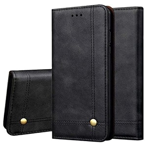 pudini flip cover for honor 20 pro case pu leather auto magnet pouch closure - black