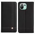 PUDINI® Flip Cover for Mi 11 Lite | Xiaomi 11 Lite NE 5G Case PU Leather Auto Magnet Pouch Closure - Black