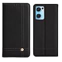 PUDINI® Flip Cover for Oppo Reno 7 5G | Oppo Reno7 5G Case PU Leather Auto Magnet Pouch Closure - Black