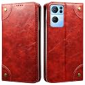 PU Leather Wallet Folio Case for Oppo Reno7 PRO 5G | Oppo Reno 7 PRO 5G Flip Cover Book Design Pouch with Stand &amp; Card Slot Magnetic Push Closure - RED