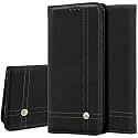 PUDINI® Flip Cover for Poco M3 Pro 5G Case PU Leather Auto Magnet Pouch Closure - Black