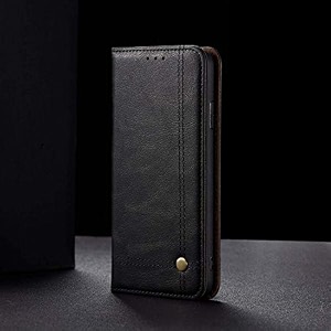pudini flip cover for realme x7 pro case pu leather auto magnet pouch closure - black
