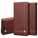 PUDINI® Flip Cover for Samsung Galaxy M10 Case PU Leather Auto Magnet Pouch Closure - Brown