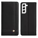 PUDINI® Flip Cover for Samsung Galaxy S22 Case PU Leather Auto Magnet Pouch Closure - Black