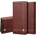 PUDINI® Flip Cover for Vivo U20 Case PU Leather Auto Magnet Pouch Closure - Brown