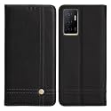 PUDINI® Flip Cover for Vivo V23e 5G Case PU Leather Auto Magnet Pouch Closure - Black