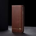 PUDINI® Flip Cover for Vivo X60 Pro Plus/Pro+ Case PU Leather Auto Magnet Pouch Closure - Brown