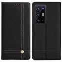PUDINI® Flip Cover for Vivo X70 Pro+ | Vivo X70 Pro Plus Case PU Leather Auto Magnet Pouch Closure - Black