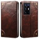PU Leather Wallet Folio Case for Vivo X70 Pro+ / Vivo X70 Pro Plus Flip Cover Book Design Pouch with Stand &amp; Card Slot Magnetic Push Closure - Coffee