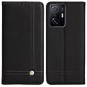 PUDINI® Flip Cover for Xiaomi 11T PRO 5G Case PU Leather Auto Magnet Pouch Closure - Black