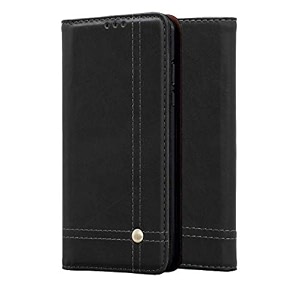 pudini flip cover for xiaomi mi 11 ultra case pu leather auto magnet pouch closure - black