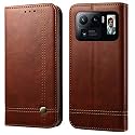 PUDINI® Flip Cover for Xiaomi Mi 11 Ultra Case PU Leather Auto Magnet Pouch Closure - Brown