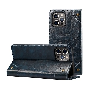 pu leather wallet folio case for apple iphone 12 proiphone 12 61 inch flip cover book design pouch with stand amp card slot magnetic push closure - blue