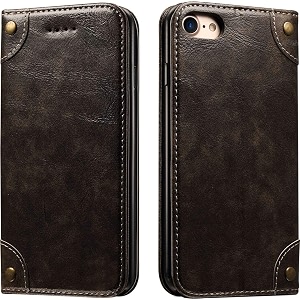 pu leather wallet folio case for apple iphone 7  iphone 8  iphone se 20222020 47 inch flip cover book design pouch with stand amp card slot magnetic push closure - grey