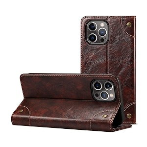 pu leather wallet folio case for apple iphone 12 proiphone 12 61 inch flip cover book design pouch with stand amp card slot magnetic push closure - coffee