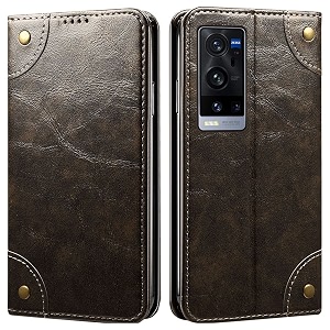pu leather wallet folio case for vivo x60 pro pluspro flip cover book design pouch with stand amp card slot magnetic push closure - grey