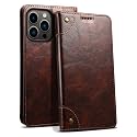 PU Leather Wallet Folio Case for Apple iPhone 13 Pro Flip Cover Book Design Pouch with Stand &amp; Card Slot Magnetic Push Closure - Coffee