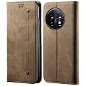 PUDINI® Luxury Denim Leather Finish Flip Cover for One Plus 11R 5G / OnePlus 11R 5G Wallet Case Cards Slot with Magnetic Closer, Kickstand Flip Cover, 360° Protection - Khaki