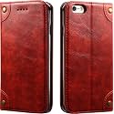 PU Leather Wallet Folio Case for Apple iPhone 6s / iPhone 6 (4.7 Inch) Flip Cover Book Design Pouch with Stand &amp; Card Slot Magnetic Push Closure - Red