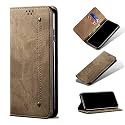 PUDINI® Luxury Denim Leather Finish Flip Cover for Apple iPhone 12 Mini (5.4 Inch) Wallet Case Cards Slot with Magnetic Closer, Kickstand Flip Cover, 360° Protection - Khaki