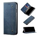 PUDINI® Luxury Denim Leather Finish Flip Cover for Oppo Reno7 5G | Reno 7 5G Wallet Case Cards Slot with Magnetic Closer, Kickstand Flip Cover, 360° Protection - Blue