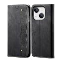 PUDINI® Luxury Denim Leather Finish Flip Cover for Vivo V23 5G Wallet Case Cards Slot with Magnetic Closer, Kickstand Flip Cover, 360° Protection - Black