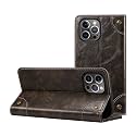 PU Leather Wallet Folio Case for Apple iPhone 12 Pro Max (6.7 Inch) Flip Cover Book Design Pouch with Stand &amp; Card Slot Magnetic Push Closure - Grey