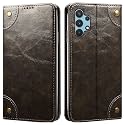 PU Leather Wallet Folio Case for Samsung Galaxy A32 Flip Cover Book Design Pouch with Stand &amp; Card Slot Magnetic Push Closure - Grey