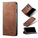 PUDINI® Luxury Denim Leather Finish Flip Cover for Motorola Edge 20 Wallet Case Cards Slot with Magnetic Closer, Kickstand Flip Cover, 360° Protection - Brown