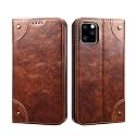 PU Leather Wallet Folio Case for Apple iPhone 11 Pro MAX (6.5) Flip Cover Book Design Pouch with Stand &amp; Card Slot Magnetic Push Closure - Brown