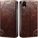 PU Leather Wallet Folio Case for Apple iPhone XR (6.1 Inch) Flip Cover Book Design Pouch with Stand &amp; Card Slot Magnetic Push Closure - Coffee