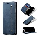 PUDINI® Luxury Denim Leather Finish Flip Cover for Vivo X70 Pro Wallet Case Cards Slot with Magnetic Closer, Kickstand Flip Cover, 360° Protection - Blue