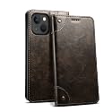 PU Leather Wallet Folio Case for Apple iPhone 13 Mini Flip Cover Book Design Pouch with Stand &amp; Card Slot Magnetic Push Closure - Grey