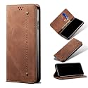 PUDINI® Luxury Denim Leather Finish Flip Cover for Vivo V21 5G Wallet Case Cards Slot with Magnetic Closer, Kickstand Flip Cover, 360° Protection - Brown