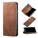 PUDINI® Luxury Denim Leather Finish Flip Cover for Oppo Reno7 5G | Reno 7 5G Wallet Case Cards Slot with Magnetic Closer, Kickstand Flip Cover, 360° Protection - Brown