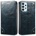 PU Leather Wallet Folio Case for Samsung Galaxy A53 5G Flip Cover Book Design Pouch with Stand &amp; Card Slot Magnetic Push Closure - Blue