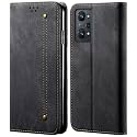 PUDINI® Luxury Denim Leather Finish Flip Cover for Realme GT NEO 2 Wallet Case Cards Slot with Magnetic Closer, Kickstand Flip Cover, 360° Protection - Black