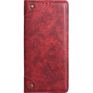 pu leather wallet folio case for samsung galaxy s22 flip cover book design pouch with stand amp card slot magnetic push closure - red