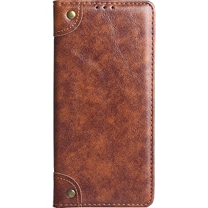 pu leather wallet folio case for yrsy024 flip cover book design pouch with stand amp card slot magnetic push closure - brown