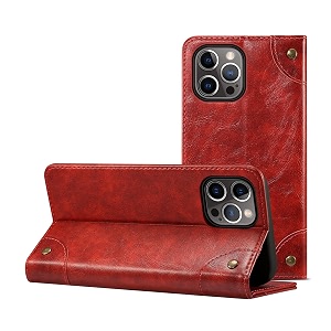 pu leather wallet folio case for apple iphone 12 pro max 67 inch flip cover book design pouch with stand amp card slot magnetic push closure - red