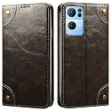 PU Leather Wallet Folio Case for Oppo Reno7 PRO 5G | Oppo Reno 7 PRO 5G Flip Cover Book Design Pouch with Stand &amp; Card Slot Magnetic Push Closure - Grey