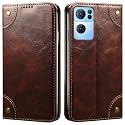 PU Leather Wallet Folio Case for Oppo Reno7 PRO 5G | Oppo Reno 7 PRO 5G Flip Cover Book Design Pouch with Stand &amp; Card Slot Magnetic Push Closure - Coffee