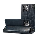 PU Leather Wallet Folio Case for Apple iPhone 12 Pro Max (6.7 Inch) Flip Cover Book Design Pouch with Stand &amp; Card Slot Magnetic Push Closure - Blue