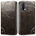 PU Leather Wallet Folio Case for OnePlus Nord CE 5G Flip Cover Book Design Pouch with Stand &amp; Card Slot Magnetic Push Closure - Grey