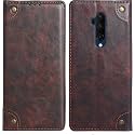 PU Leather Wallet Folio Case for OnePlus 7T Pro/One Plus 7T Pro / 1+7T Pro Flip Cover Book Design Pouch with Stand &amp; Card Slot Magnetic Push Closure - Coffee