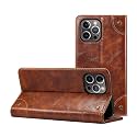 PU Leather Wallet Folio Case for Apple iPhone 12 Pro/iPhone 12 (6.1 Inch) Flip Cover Book Design Pouch with Stand &amp; Card Slot Magnetic Push Closure - Brown