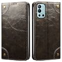PU Leather Wallet Folio Case for OnePlus 9R 5G Flip Cover Book Design Pouch with Stand &amp; Card Slot Magnetic Push Closure - Grey